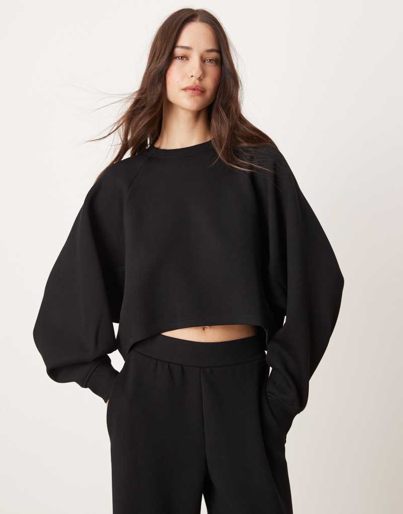 Miss Selfridge scuba cropped sweatshirt Miss Selfridge