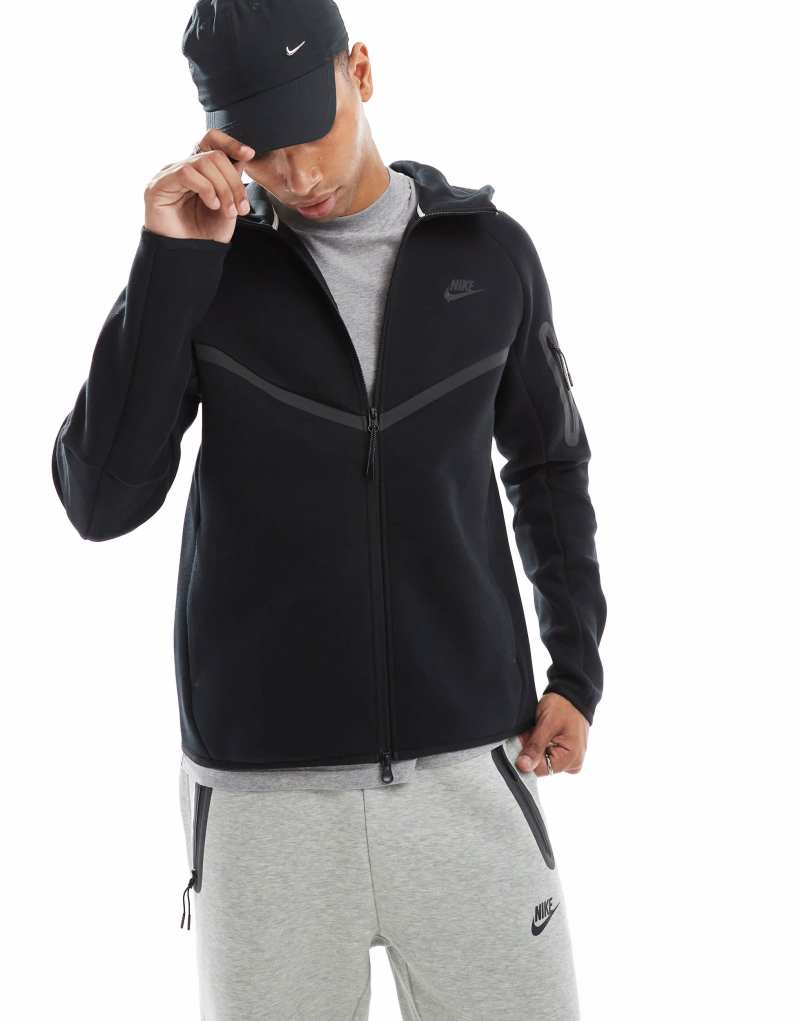 Nike Tech Fleece full zip hoodie in black Nike