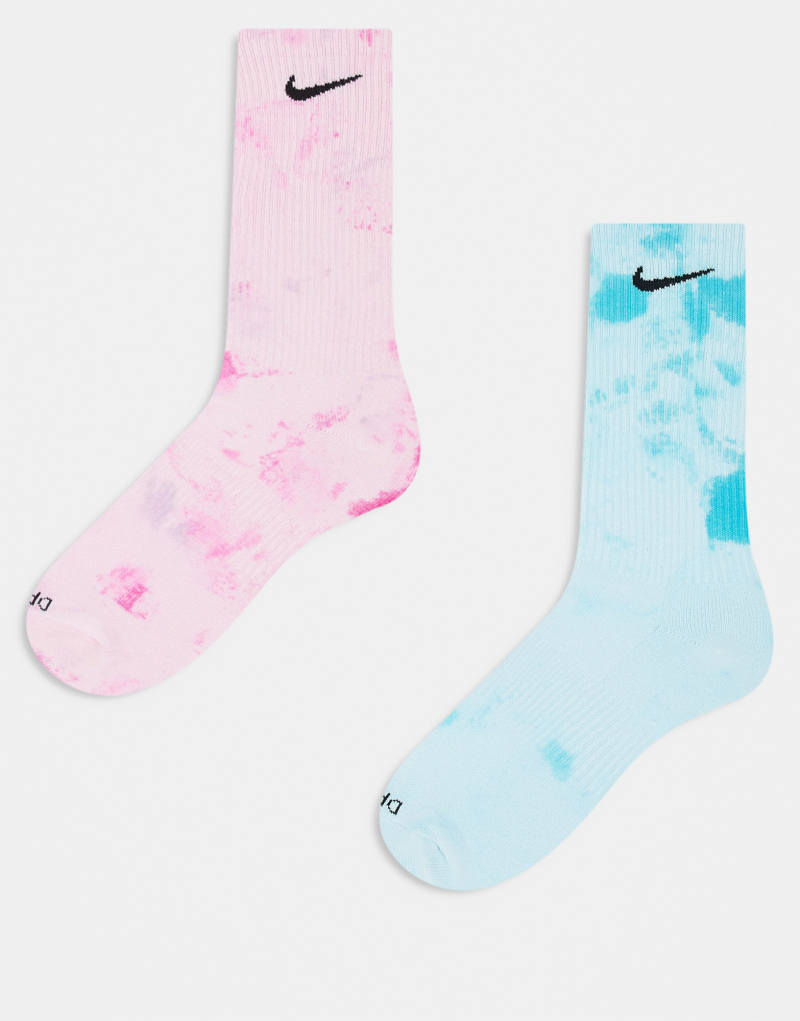 Nike Everyday Plus 2 pack crew socks in pink Nike