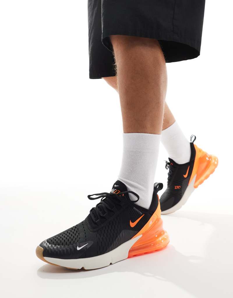 Nike air max 270 sneakers in black and orange Nike