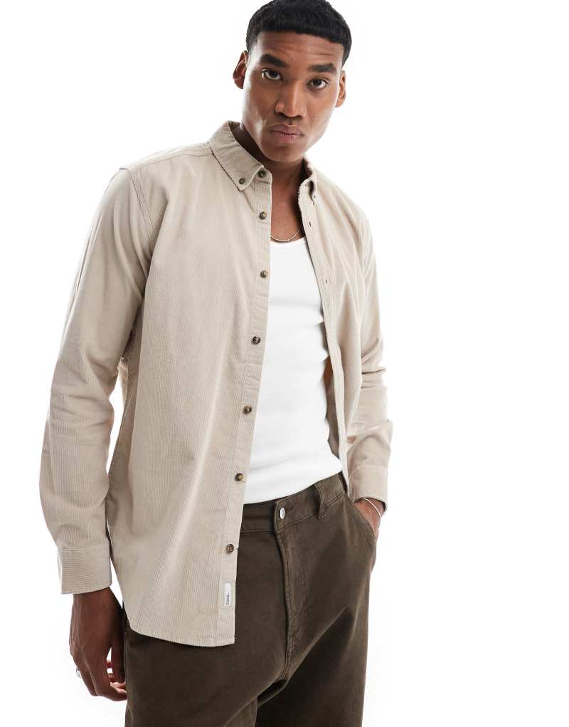 Only & Sons cord shirt in beige Only & Sons