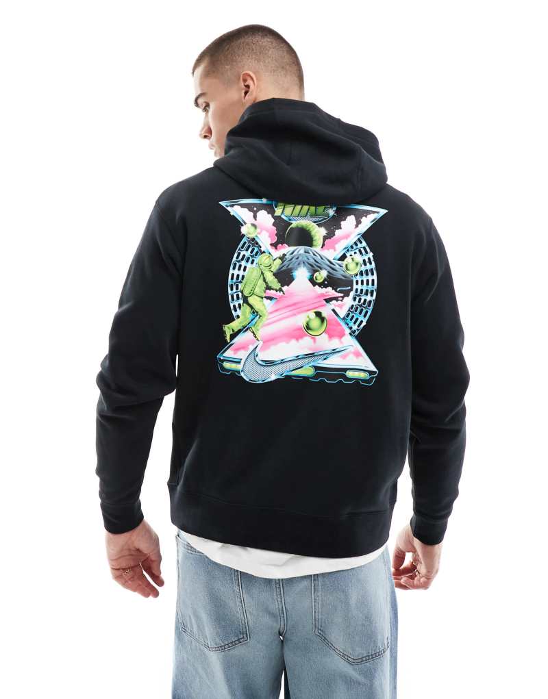 Nike Spaceship graphic logo hoodie in black Nike