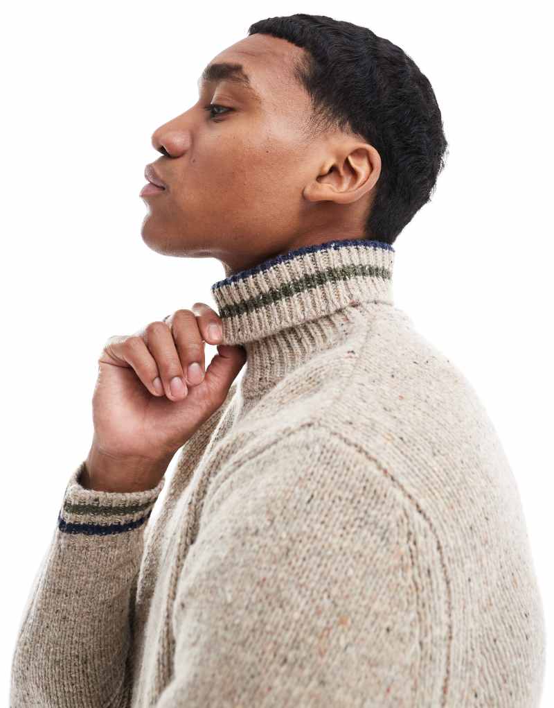 Scalpers Klint Turtleneck Tricot Sweater In Taupe   Scalpers