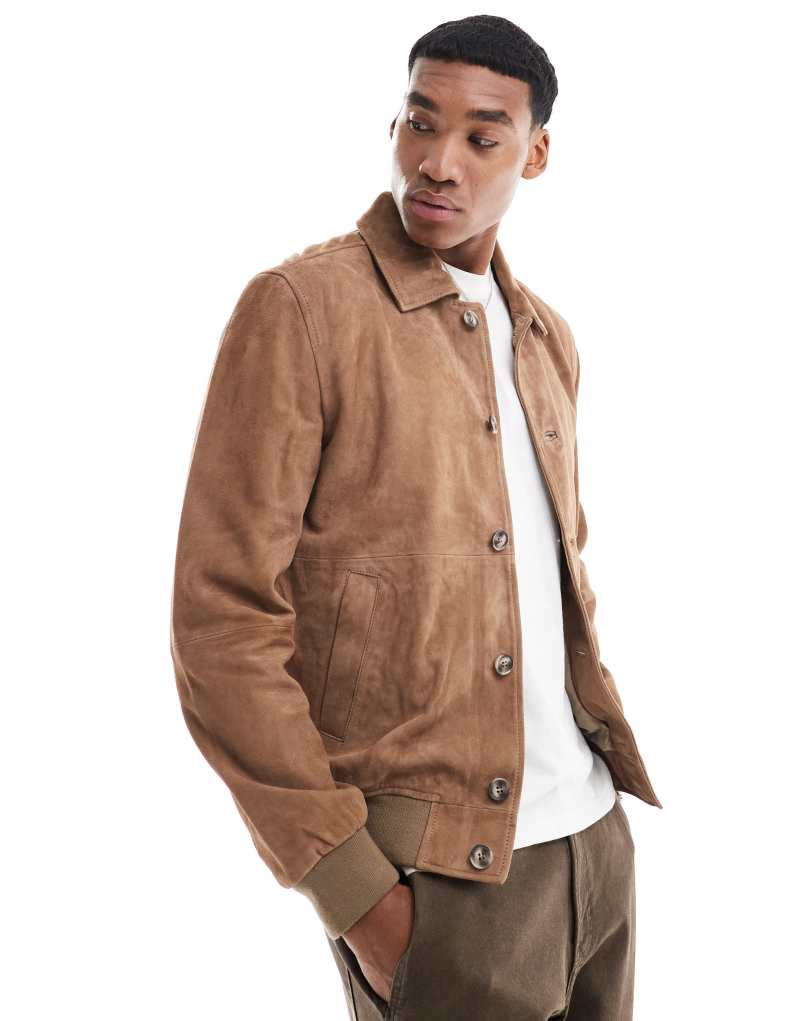 Scalpers jokul suede jacket in taupe  Scalpers