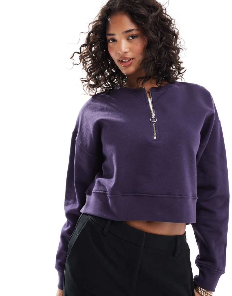 Scalpers zipper sweater in purple   Scalpers