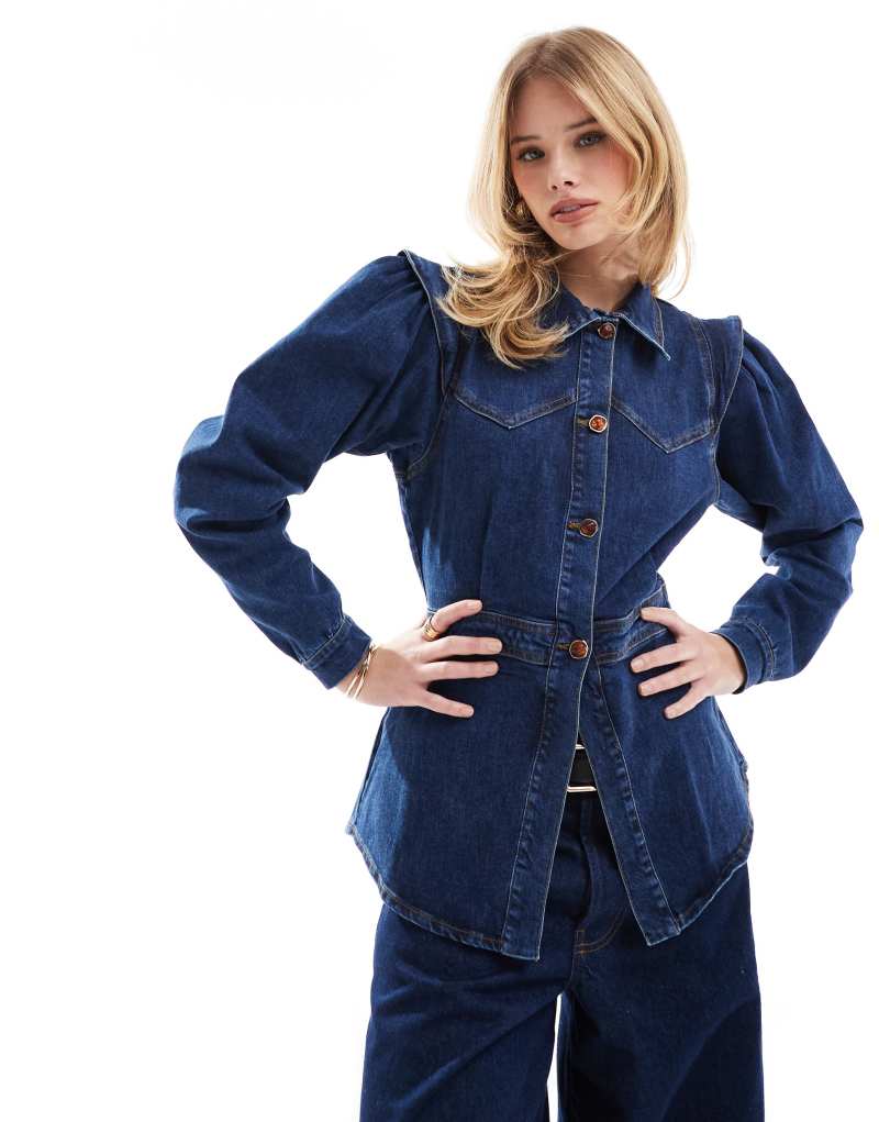 Scalpers Candy Denim Shirt In Indigo   Scalpers