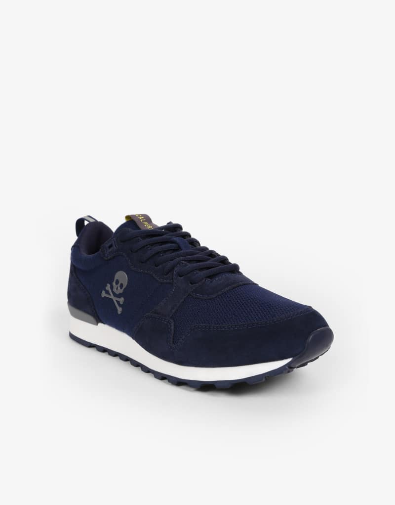 Scalpers Canadian sneakers in navy and white Scalpers