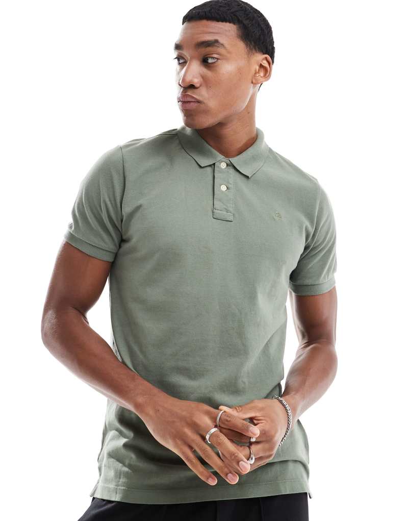 Scalpers basic polo in khaki   Scalpers