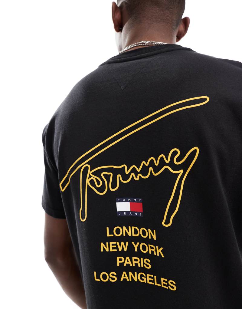 Tommy Jeans city signature back print t-shirt in black Tommy Jeans