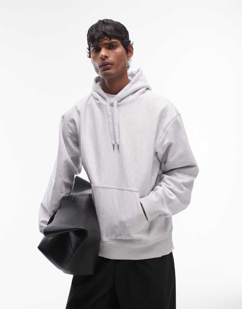 ARKET oversized heavyweight hoodie in light gray melange Arket