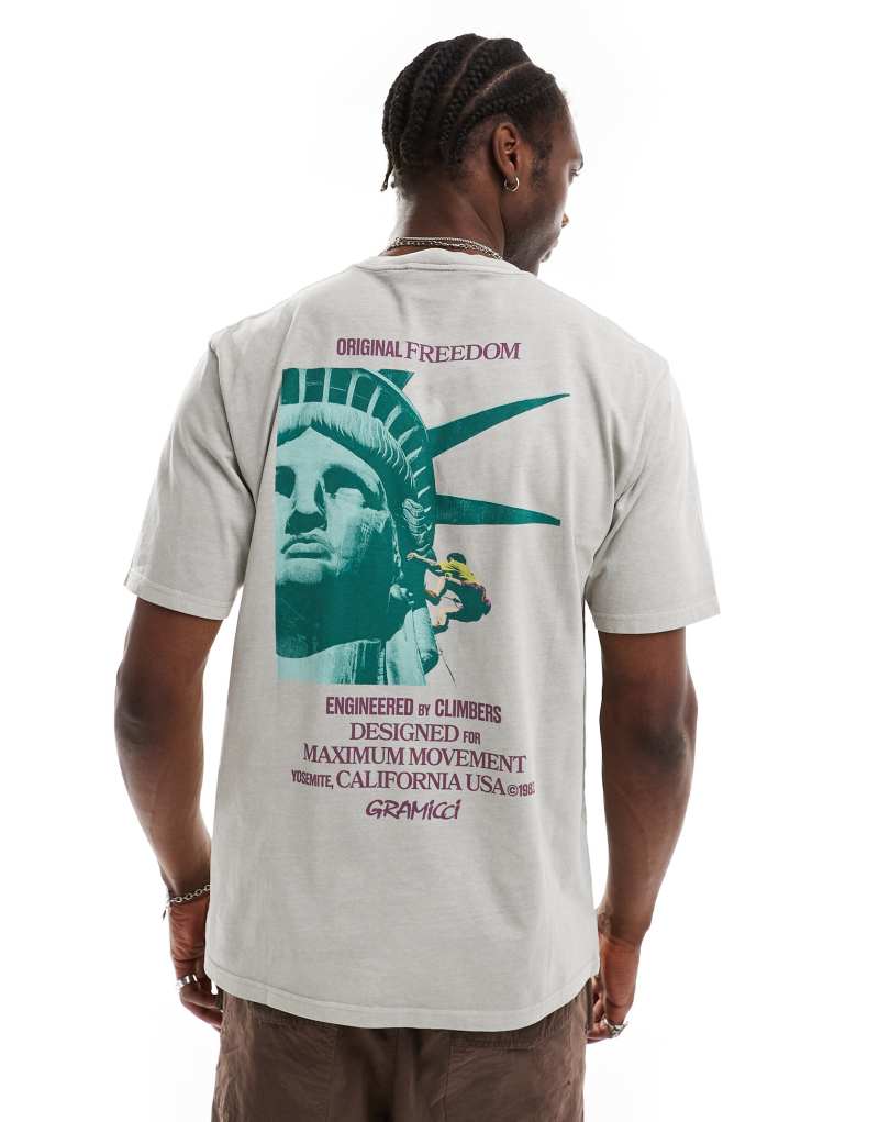 Gramicci liberty graphic T-shirt in pigment state  Gramicci