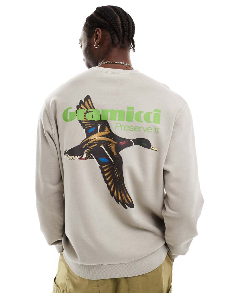 Gramicci preserve it graphic sweatshirt in pigment oat Gramicci