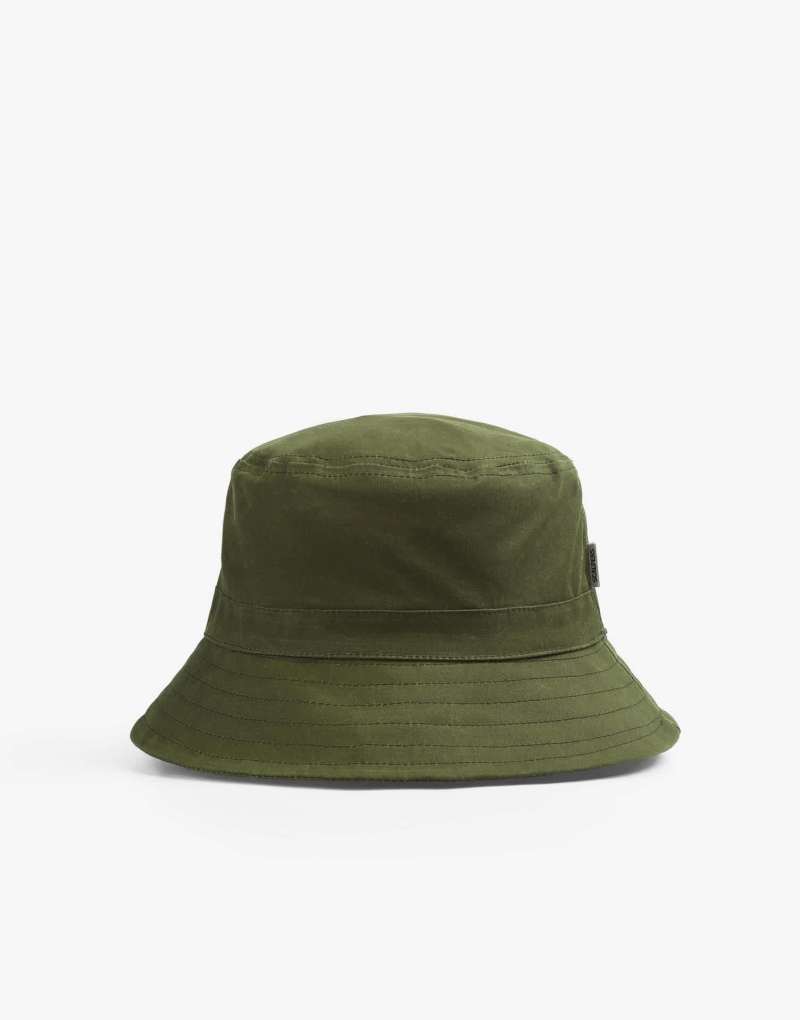 Scalpers mike waxed bucket hat in dark khaki   Scalpers