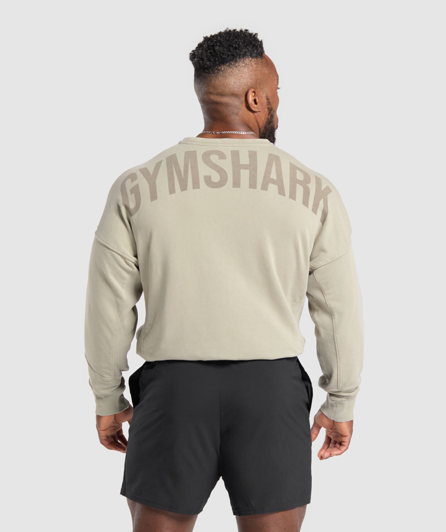 Худи Gymshark Power Washed Crew с большими карманами и износостойкой тканью Gymshark