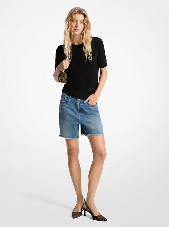 Boyfriend Denim Shorts Michael Kors