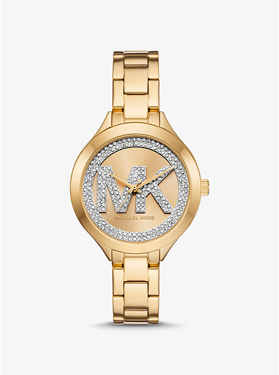 Aspyn Gold-Tone Pavé Watch Michael Kors