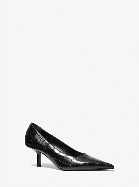 Frankie Crocodile Embossed Leather Pump MICHAEL KORS COLLECTION