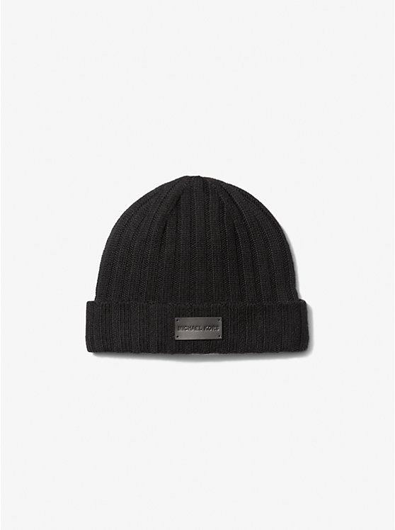 Ribbed Wool Beanie Hat Michael Kors Mens