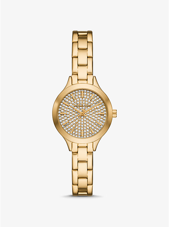 Mini Aspyn Pavé Gold-Tone Watch Michael Kors