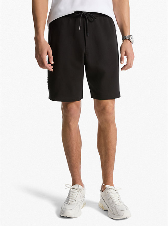 Embossed Logo Cotton Blend Shorts Michael Kors Mens