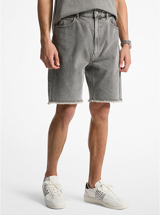 Frayed Denim Shorts Michael Kors Mens