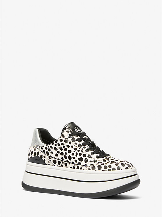 Hayes Cheetah Print Calf Hair Platform Sneaker Michael Kors