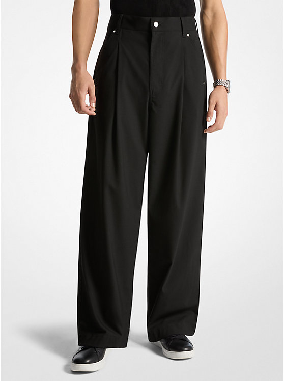 Pleated Wide-Leg Pants Michael Kors Mens