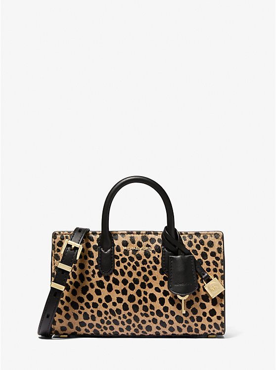 Scarlett Extra-Small Cheetah Print Calf Hair Crossbody Bag Michael Kors