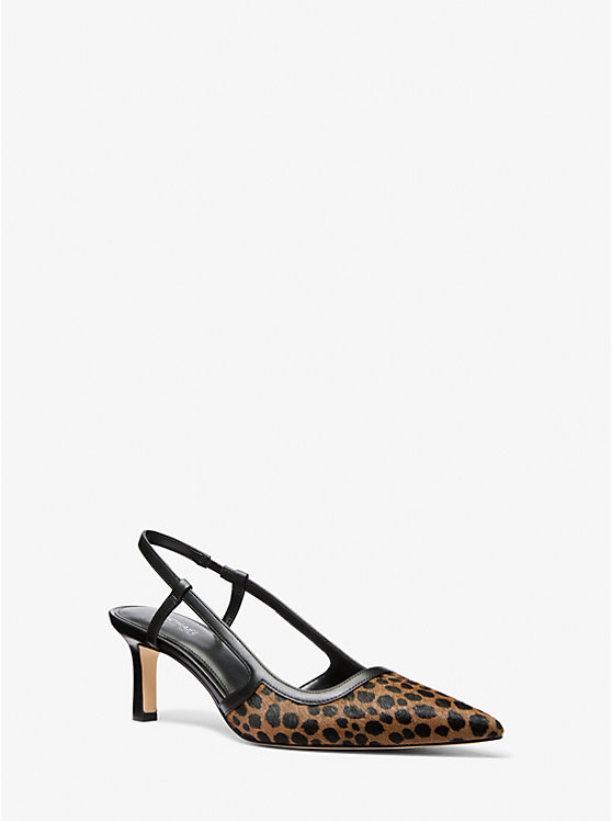 Alora Cheetah Print Calf Hair Slingback Pump Michael Kors