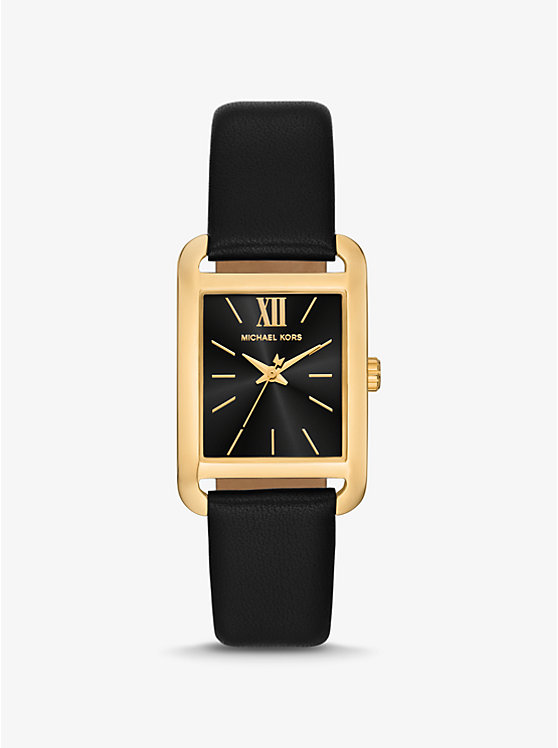 Petite Monroe Gold-Toneand Leather Watch Michael Kors