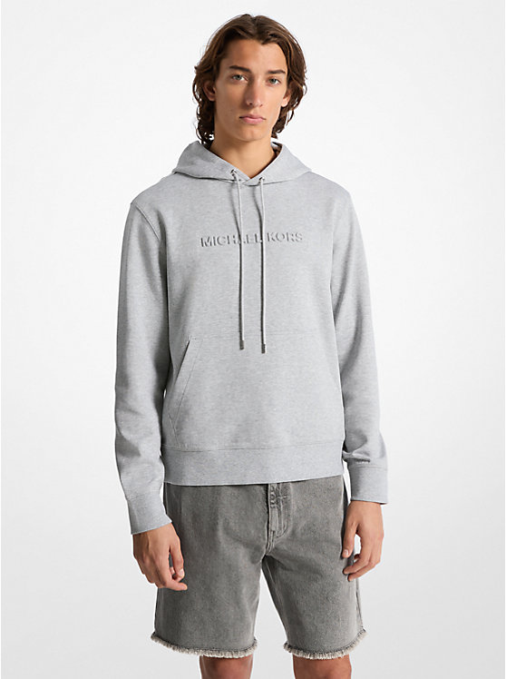 Embossed Logo Cotton Blend Hoodie Michael Kors Mens