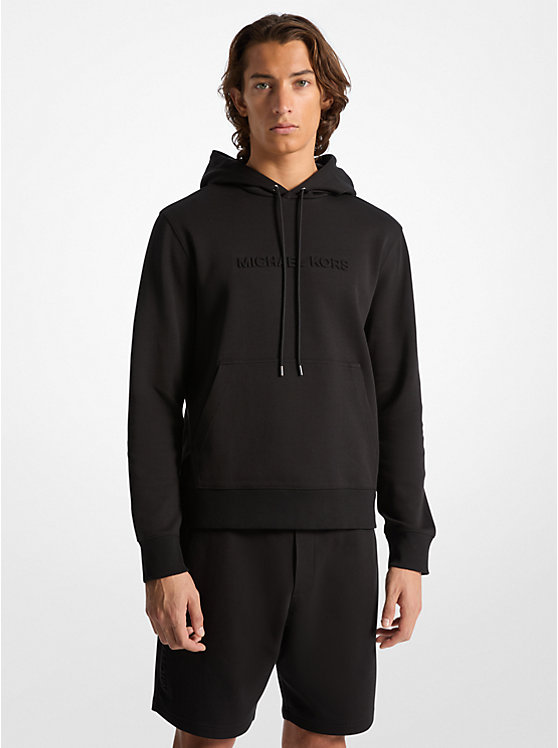 Embossed Logo Cotton Blend Hoodie Michael Kors Mens