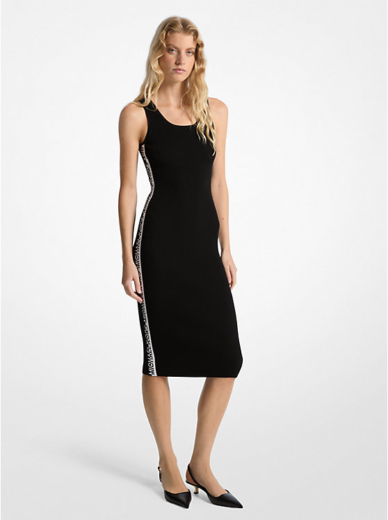 Stretch Knit Logo Tape Midi Tank Dress Michael Kors