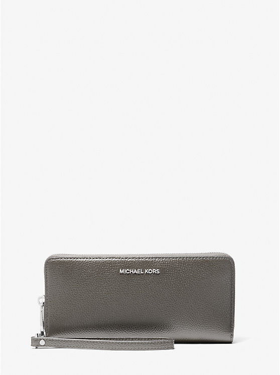 Large Pebbled Leather Continental Wallet Michael Kors