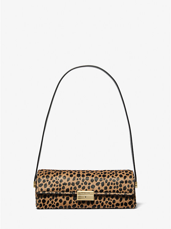 Ludlow Small Cheetah Print Calf Hair Convertible Pochette Michael Kors