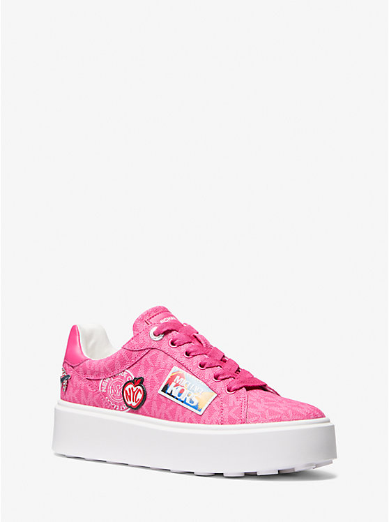 Romey Embellished Signature Logo Platform Sneaker Michael Kors