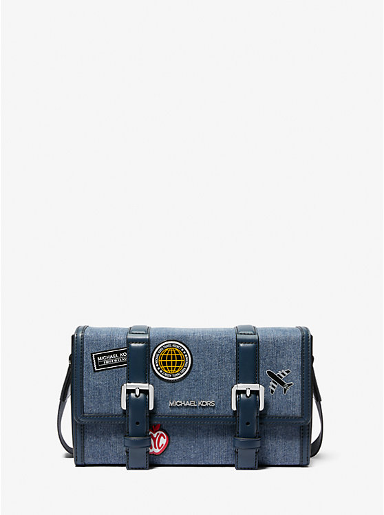 Cooper Embellished Denim Trunk Crossbody Bag Michael Kors