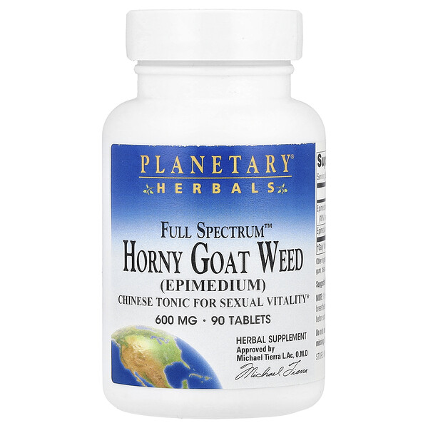 Full Spectrum™ Horny Goat Weed, 600 mg, 90 Tablets Planetary Herbals