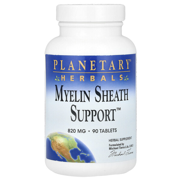 Myelin Sheath Support™, 820 mg, 90 Tablets (Таблетки) (410 mg per Tablet) Planetary Herbals