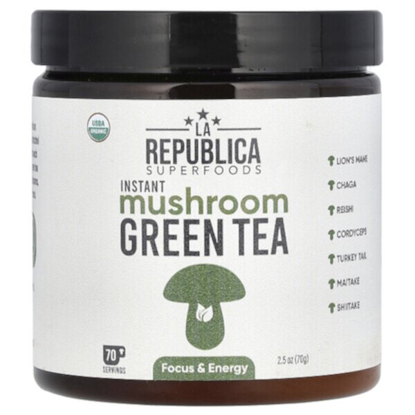 Instant Mushroom Green Tea, 2.5 oz (70 g) LA Republica