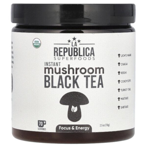 Instant Mushroom Black Tea, 2.5 oz (Унции) (70 g) LA Republica