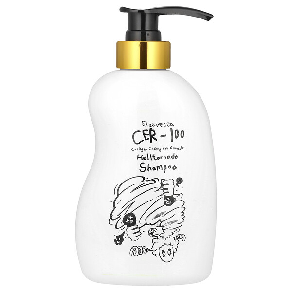 Cer-100, Collagen Coating Hair A+ Muscle Helltornado Shampoo, 16.9 fl oz (500 ml) Elizavecca