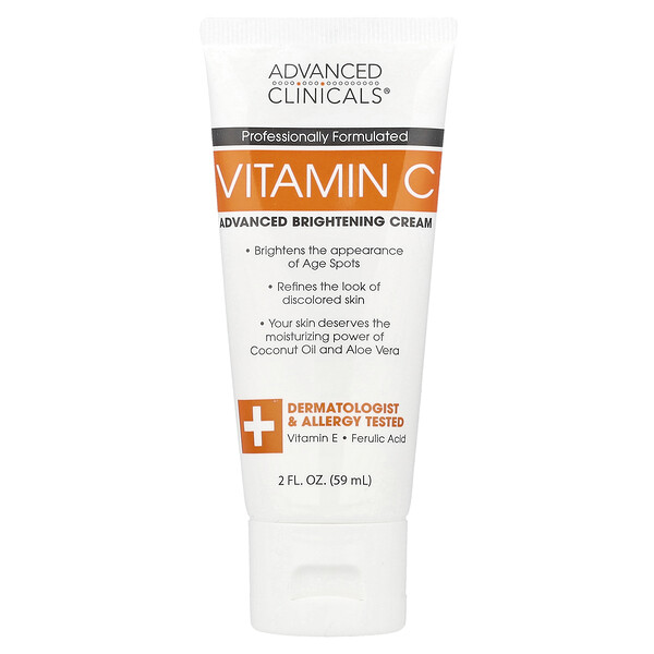 Vitamin C, Advanced Brightening Cream , 2 fl oz (59 ml) Advanced Clinicals