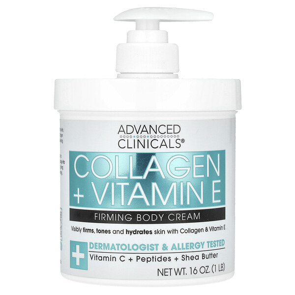 Collagen + Vitamin E, Firming Body Cream, 16 oz Advanced Clinicals