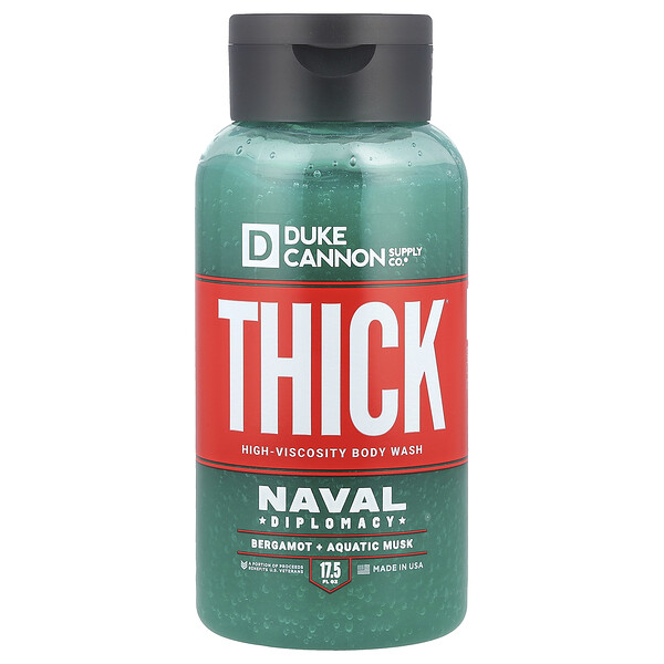 Thick® High-Viscosity Body Wash, Naval Diplomacy, Bergamot + Aquatic Musk, 17.5 fl oz (517 ml) Duke Cannon Supply Co.