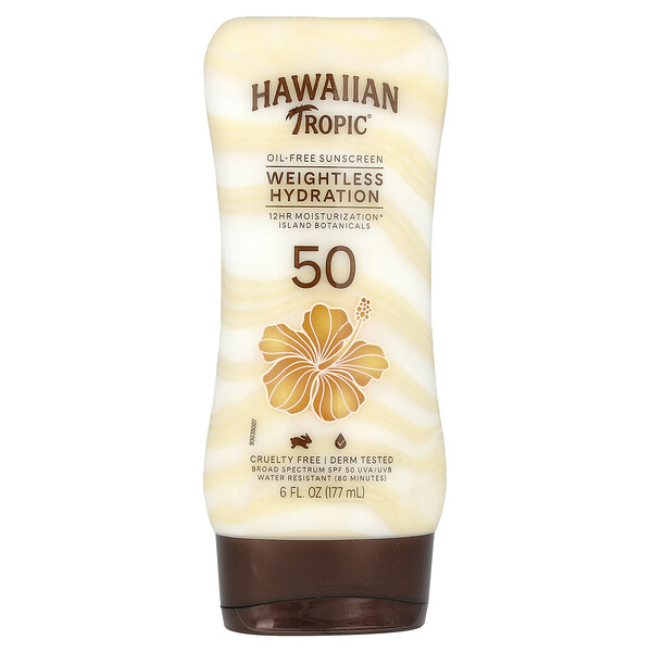 Weightless Hydration, Oil-Free Sunscreen, SPF 50, 6 fl oz (177 ml) Hawaiian Tropic