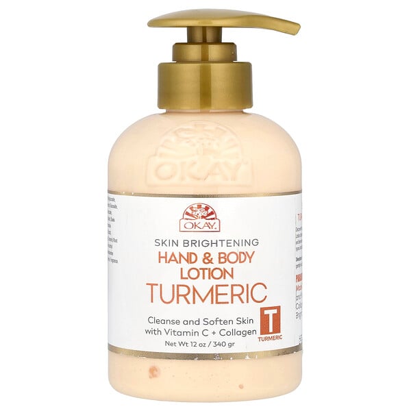 Skin Brightening, Hand & Body Lotion, Turmeric, 12 oz (340 g) Okay Pure Naturals