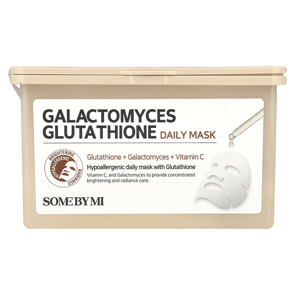 Galactomyces Glutathione Daily Beauty Mask, 30 Sheets, 11.83 fl oz (350 ml) SOME BY MI