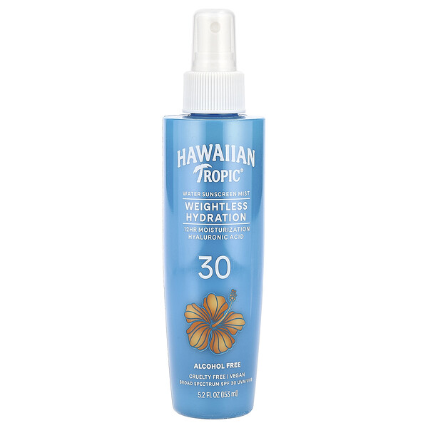 Weightless Hydration, Water Sunscreen Mist, SPF 30, 5.2 fl oz (153 ml) Hawaiian Tropic