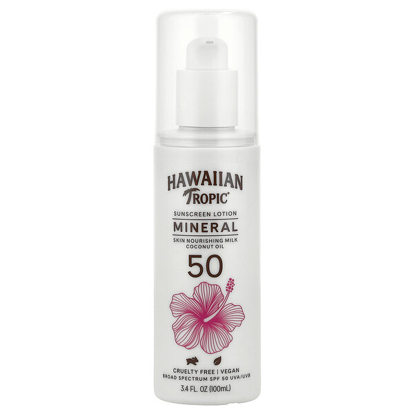 Mineral Sunscreen Lotion, SPF 50 , 3.4 fl oz (100 ml) Hawaiian Tropic